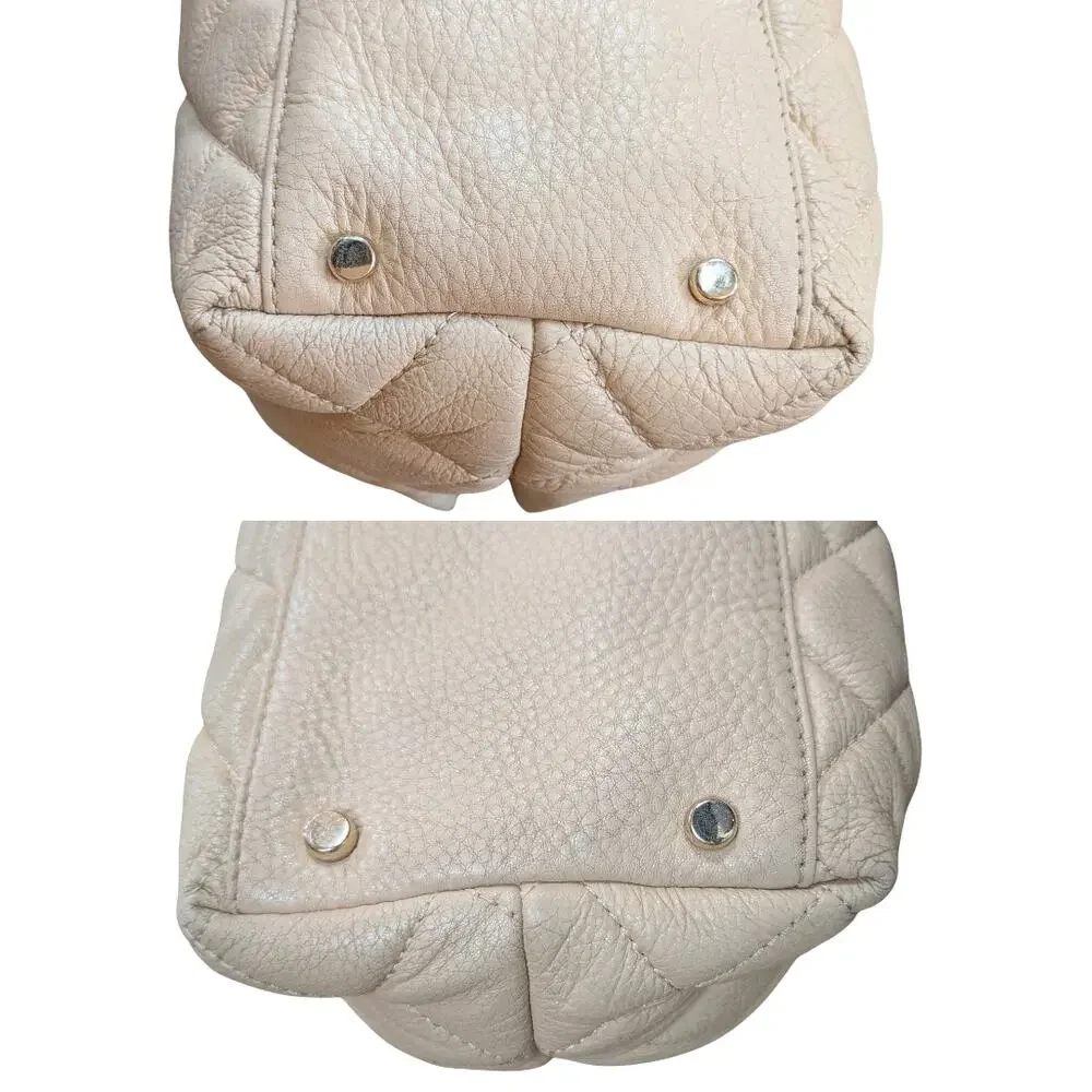Kate Spade Gold Coast Maryanne Shoulder Bag Beige Quilted Leather Gold Chain